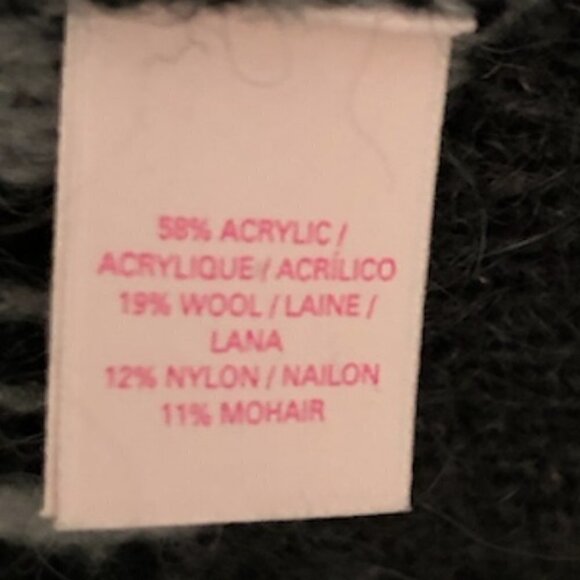 VICTORIA'S SECRET Cardigan Women's Oversized XS Black Mohair Wool Long Sweater - Picture 6 of 10